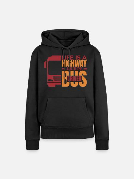Tiefgründiger Busfahrer Spruch - Frauen Premium Bio Hoodie - Schwarz