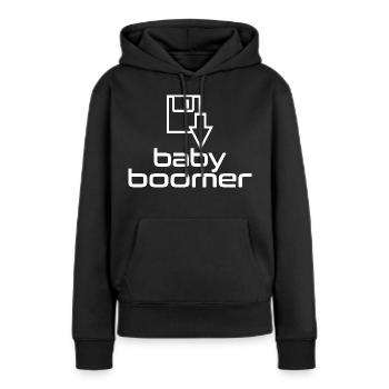 Disquette Baby Boomer - Sweat à capuche Premium bio Femme - noir - Devant - Julia (174cm)