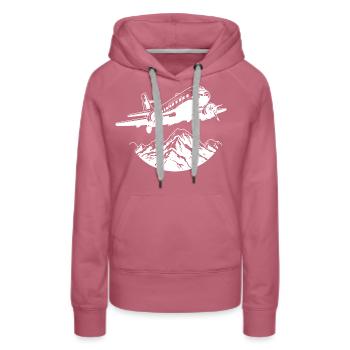 Airplane Drawing - Women’s Premium Organic Hoodie - mauve - Front - Isabella (175cm)