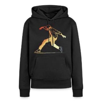 Retro Breakdancing - Frauen Premium Bio Hoodie - Schwarz - Vorne - Julia (174cm)