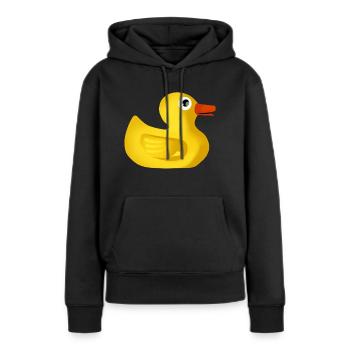 Süße Quietscheente - Frauen Premium Bio Hoodie - Schwarz - Vorne - Julia (174cm)