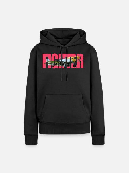 Fighter P-51 - Frauen Premium Bio Hoodie - Schwarz