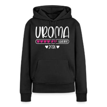 Uroma 2026 loading - Frauen Premium Bio Hoodie - Schwarz - Vorne - Julia (174cm)