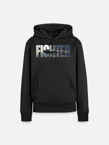 Fighter Spitfire - Frauen Premium Bio Hoodie - Schwarz