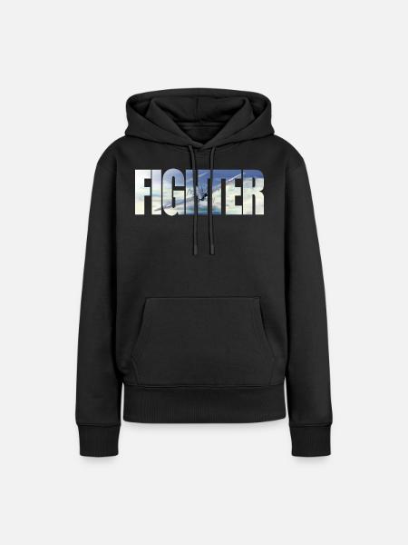 Fighter Spitfire - Frauen Premium Bio Hoodie - Schwarz