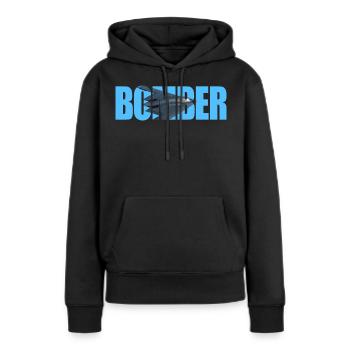 bombardier B-2 Spirit - Sweat à capuche Premium bio Femme - noir - Devant - Julia (174cm)