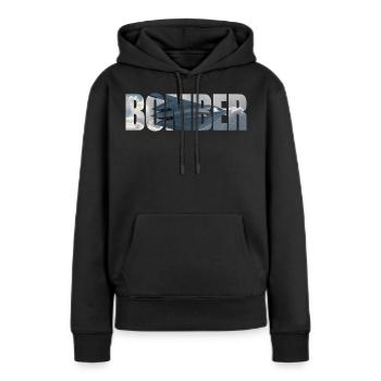 bombardier B-2 Spirit - Sweat à capuche Premium bio Femme - noir - Devant - Julia (174cm)