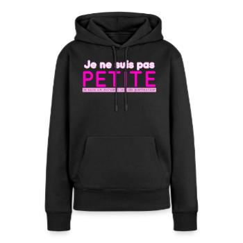 Je ne suis pas Petite Perfection - Sweat à capuche Premium bio Femme - noir - Devant - Julia (174cm)