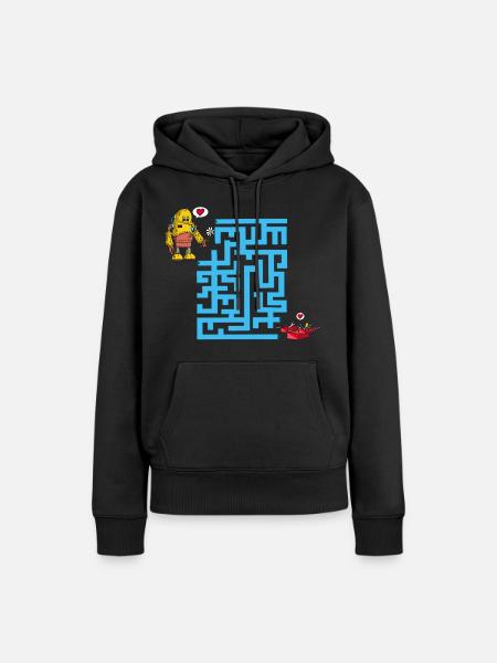 Das Labyrinth der Liebe - Frauen Premium Bio Hoodie - Schwarz