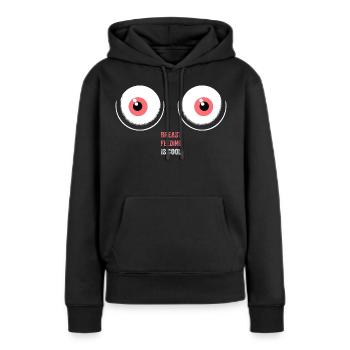 Conception d’étreinte d’allaitement fantaisiste - Sweat à capuche Premium bio Femme - noir - Devant - Julia (174cm)