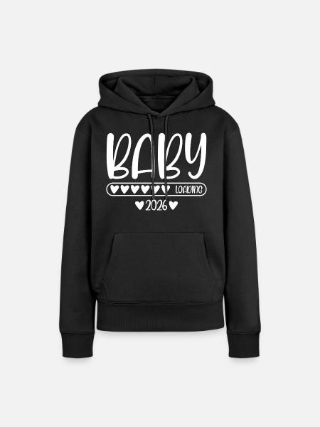 Baby 2026 loading - Dame Premium hoodie, økologisk bomuld - sort