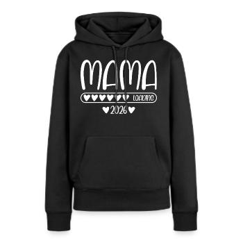Chargement de Mama 2026 - Sweat à capuche Premium bio Femme - noir - Devant - Julia (174cm)
