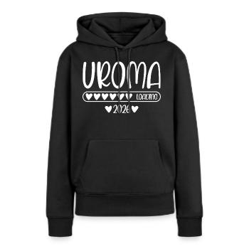Uroma 2026 loading - Frauen Premium Bio Hoodie - Schwarz - Vorne - Julia (174cm)