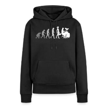 Evolution Schlagzeugerin Percussion Drummer - Frauen Premium Bio Hoodie - Schwarz - Vorne - Julia (174cm)