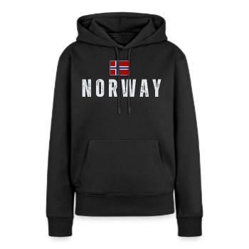 Norwegische Flagge, norwegischer Patriot - Frauen Premium Bio Hoodie - Schwarz - Vorne - Julia (174cm)