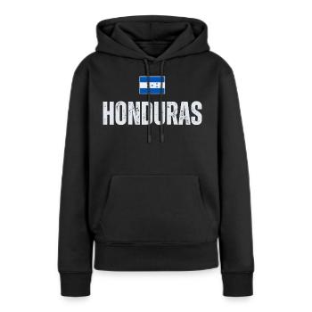 J’aime le Honduras, Drapeau du Honduras - Sweat à capuche Premium bio Femme - noir - Devant - Julia (174cm)