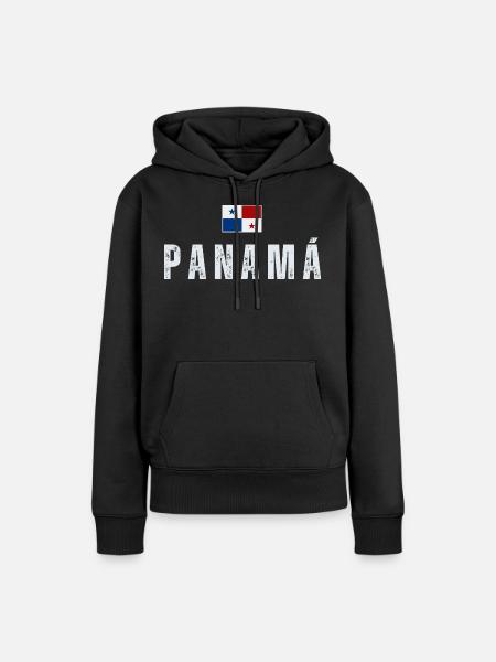Panama Flagge, I Love Panama - Frauen Premium Bio Hoodie - Schwarz