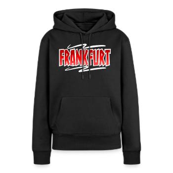 Francfort - Sweat à capuche Premium bio Femme - noir - Devant - Julia (174cm)