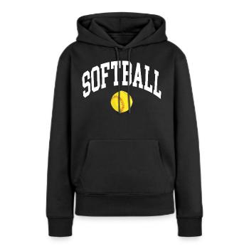 Softball - Sweat à capuche Premium bio Femme - noir - Devant - Julia (174cm)