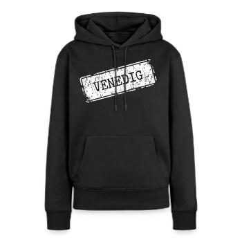 Venise - Sweat à capuche Premium bio Femme - noir - Devant - Julia (174cm)