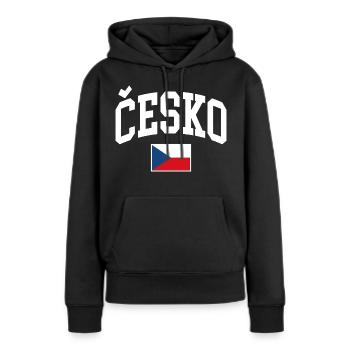 Drapeau de la République tchèque - Sweat à capuche Premium bio Femme - noir - Devant - Julia (174cm)