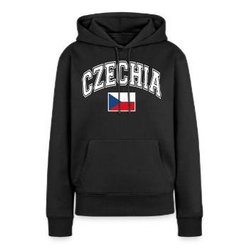 Drapeau de la République tchèque - Sweat à capuche Premium bio Femme - noir - Devant - Julia (174cm)