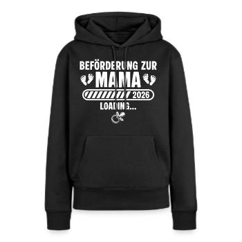 Mama 2026 Schwangerschaft verkünden Mutter - Frauen Premium Bio Hoodie - Schwarz - Vorne - Julia (174cm)