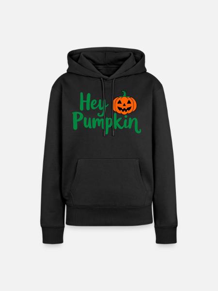 Hey Pumpkin Halloween-Spruch - Frauen Premium Bio Hoodie - Schwarz