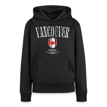 Vancouver Canada, souvenir de Vancouver - Sweat à capuche Premium bio Femme - noir - Devant - Julia (174cm)