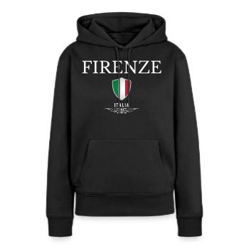 Florenz Italien, ich liebe Florenz - Frauen Premium Bio Hoodie - Schwarz - Vorne - Julia (174cm)