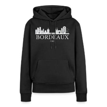 Bordeaux Skyline, Bordeaux Frankreich - Frauen Premium Bio Hoodie - Schwarz - Vorne - Julia (174cm)