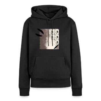 Ombres abstraites et surfaces lumineuses - Sweat à capuche Premium bio Femme - noir - Devant - Julia (174cm)