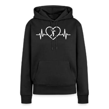 Golf Cœur Sport - Sweat à capuche Premium bio Femme - noir - Devant - Julia (174cm)
