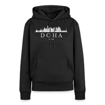 Doha Skyline, Doha Qatar - Sweat à capuche Premium bio Femme - noir - Devant - Julia (174cm)