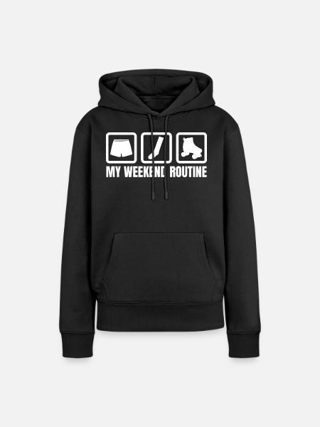 Meine Wochenendroutine - Frauen Premium Bio Hoodie - Schwarz