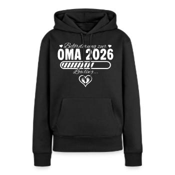 Oma 2026 Schwangerschaft verkünden Großmutter - Frauen Premium Bio Hoodie - Schwarz - Vorne - Julia (174cm)