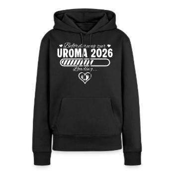 Uroma 2026 Familie Schwangerschaft verkünden - Frauen Premium Bio Hoodie - Schwarz - Vorne - Julia (174cm)