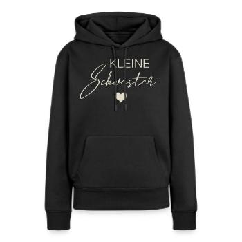 petite sœur - Sweat à capuche Premium bio Femme - noir - Devant - Julia (174cm)