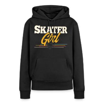 patineuse fille - Sweat à capuche Premium bio Femme - noir - Devant - Julia (174cm)