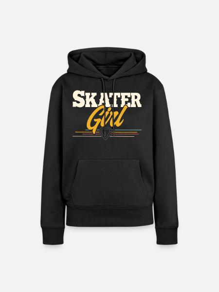Skater Girl - Frauen Premium Bio Hoodie - Schwarz