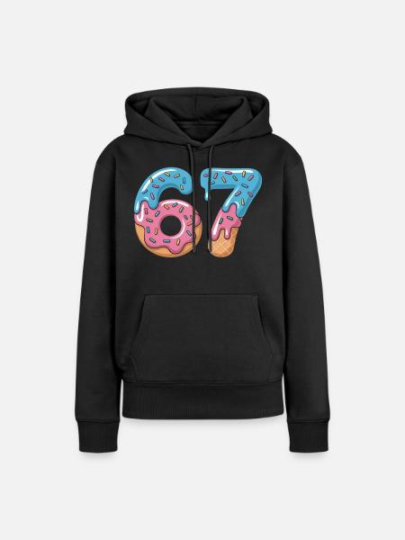 Donutzahlen 6 und 7 - Frauen Premium Bio Hoodie - Schwarz