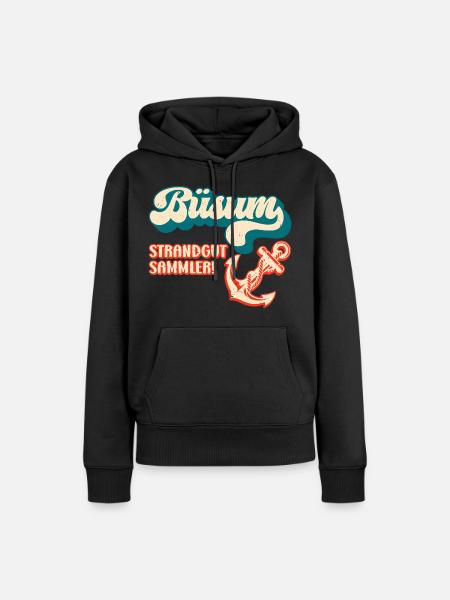 Nordsee Urlaub BÜSUM STRANDGUT SAMMLER Lustig - Frauen Premium Bio Hoodie - Schwarz