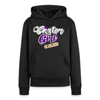patineuse fille - Sweat à capuche Premium bio Femme - noir - Devant - Julia (174cm)