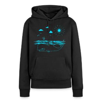 SUP - Frauen Premium Bio Hoodie - Schwarz - Vorne - Julia (174cm)