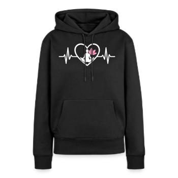 Yoga Herz Frauen Silhouette Lotus Wellness - Frauen Premium Bio Hoodie - Schwarz - Vorne - Julia (174cm)