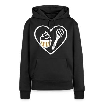 Gebäck Herz Schneebesen Sahne Dessert Süß - Frauen Premium Bio Hoodie - Schwarz - Vorne - Julia (174cm)
