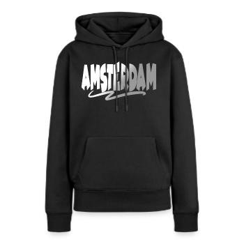 Amsterdam - Frauen Premium Bio Hoodie - Schwarz - Vorne - Julia (174cm)
