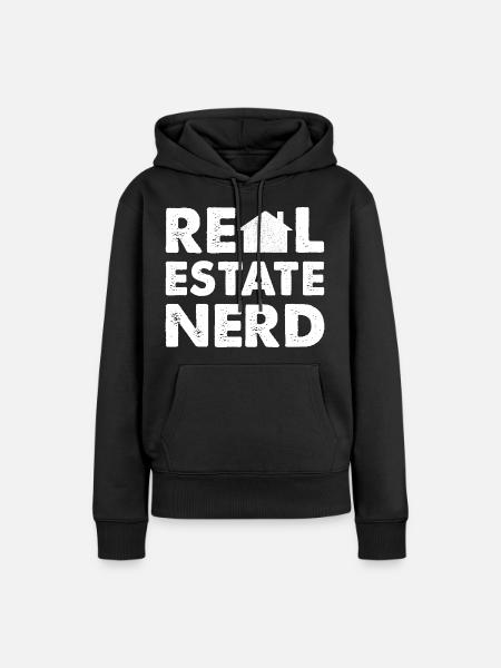 RealEstate Nerd - Frauen Premium Bio Hoodie - Schwarz
