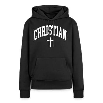 Christ chrétien chrétien chrétiens chrétiens chrétiens - Sweat à capuche Premium bio Femme - noir - Devant - Julia (174cm)