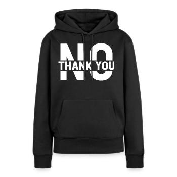 Non merci - Sweat à capuche Premium bio Femme - noir - Devant - Julia (174cm)